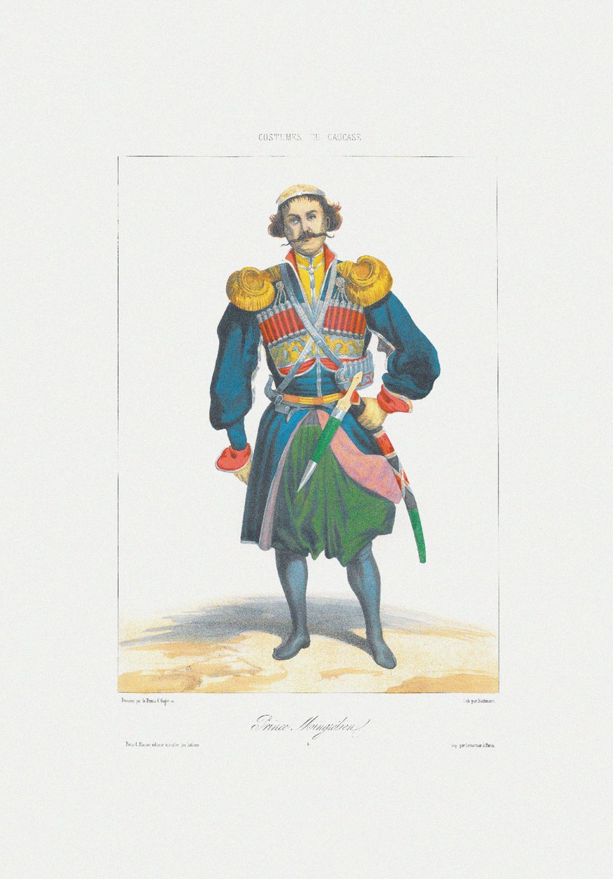 Prince of Megrelia Fra: Scener, landskaber, skikke og kostumer i Kaukasus, 1840 af Grigori Grigorevich Gagarin