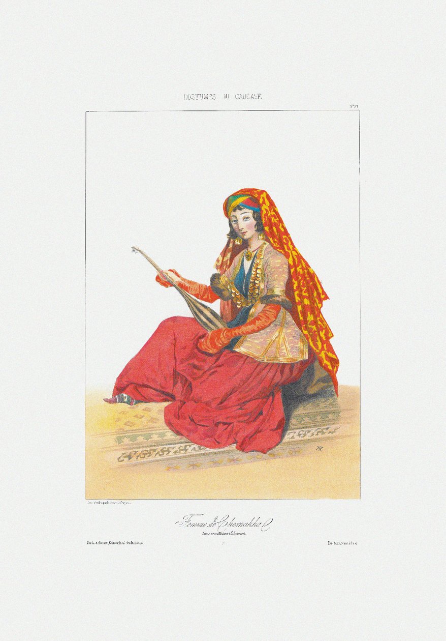 Woman of Shamakhy Fra: Scener, landskaber, skikke og kostumer i Kaukasus, 1840 af Grigori Grigorevich Gagarin