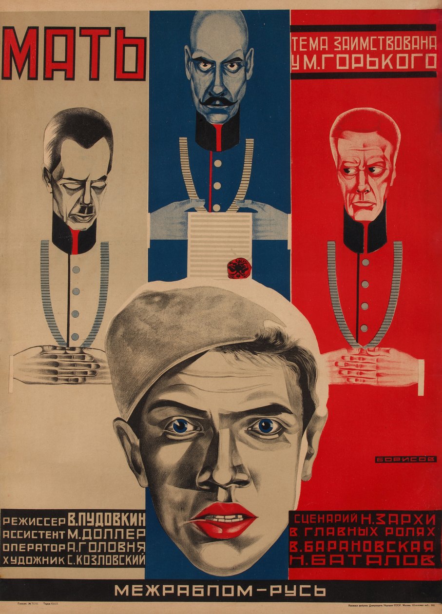 Filmplakat Mother after M. Gorky, 1926 af Grigori Ilyich Borisov