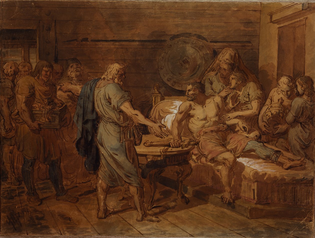 Kuzma Minins appel til prinsen Dmitry Pozharsky, 1800-tallet af Grigori Ivanovich Ugryumov
