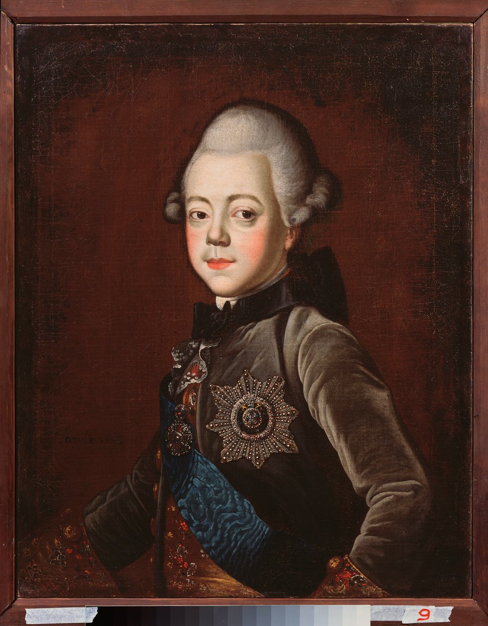Portræt af storhertug Pavel Petrovich (1754-1801), som barn (Zar Paul I af Rusland). Maleri af Grigori Serdyukov (1744-1785), olie på lærred af Grigori Serdyukov