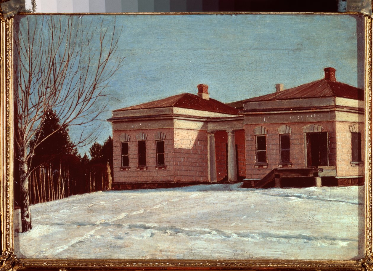 Vue du manoir Milyukov a Ostrovski (Rusland) - Udsigt over Milyukovs herregård i Ostrovki - Peinture de Grigori Vasilyevich Soroka (1823-1863), huile sur toile - Art russe af Grigori Vasilievich Soroka