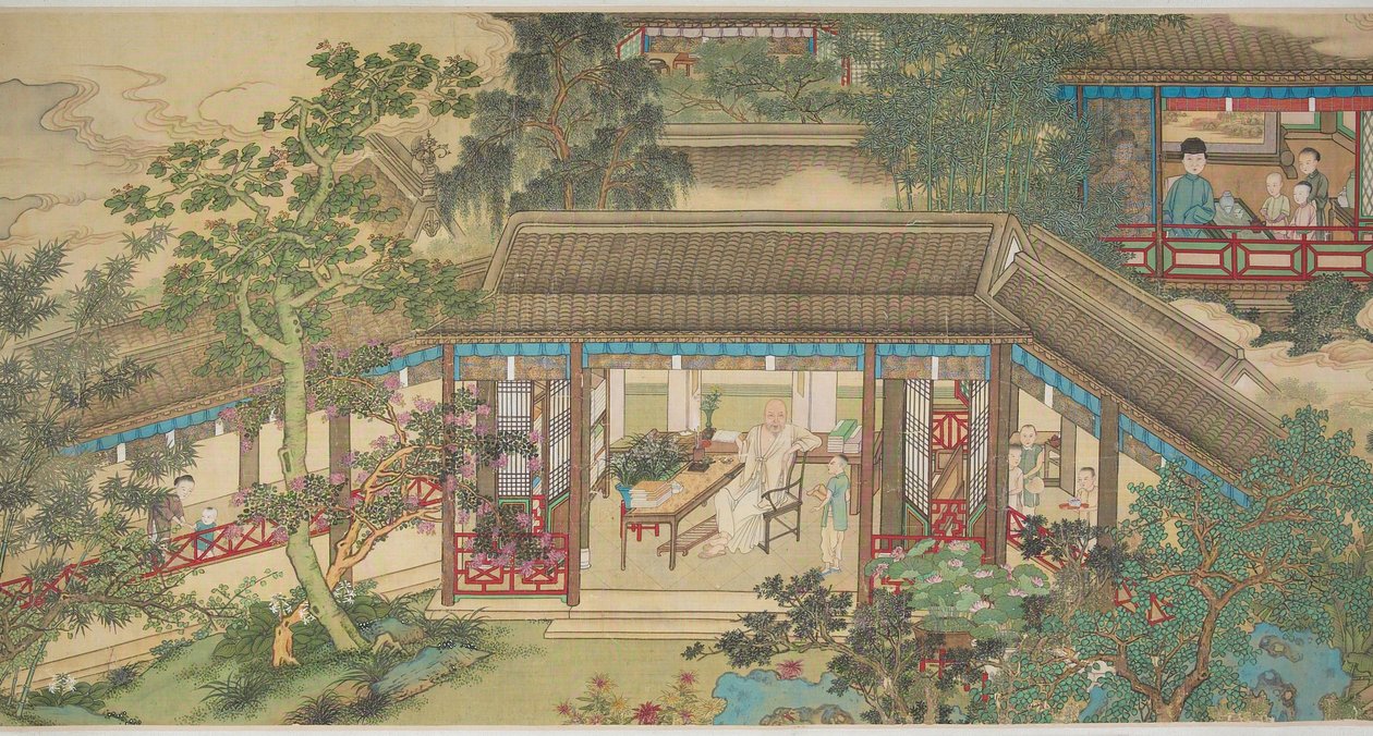 Portræt af Wang Shih-min (blæk og farver på silke) af Gu Jianlong
