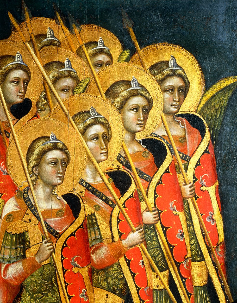 Bevæbnet band af engle, af Guariento (aktiv 1338-1367 eller 1370), detalje af Guariento di Arpo