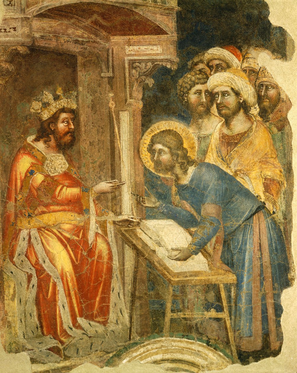 Historien om Josef og hans brødre, af Ridolfo Guariento eller Guariento af Arpo (aktiv fra 1338 til 1370), fresko, Galileisk Akademi for Videnskab, Litteratur og Kunst, tidligere Patavina, Padova, Italien af Guariento di Arpo