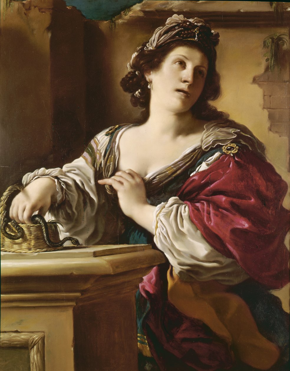 Cleopatra (olie) af Giovanni Francesco Barbieri