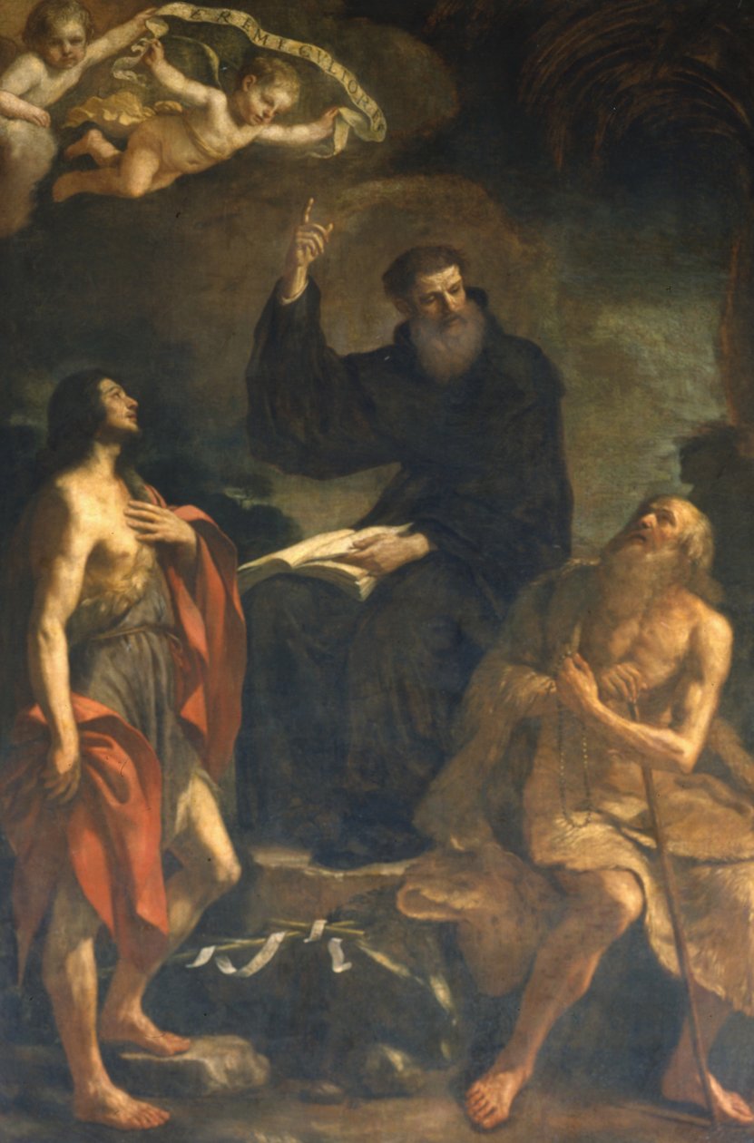 St. Augustine, St. John og St. Hieronymus af Giovanni Francesco Barbieri