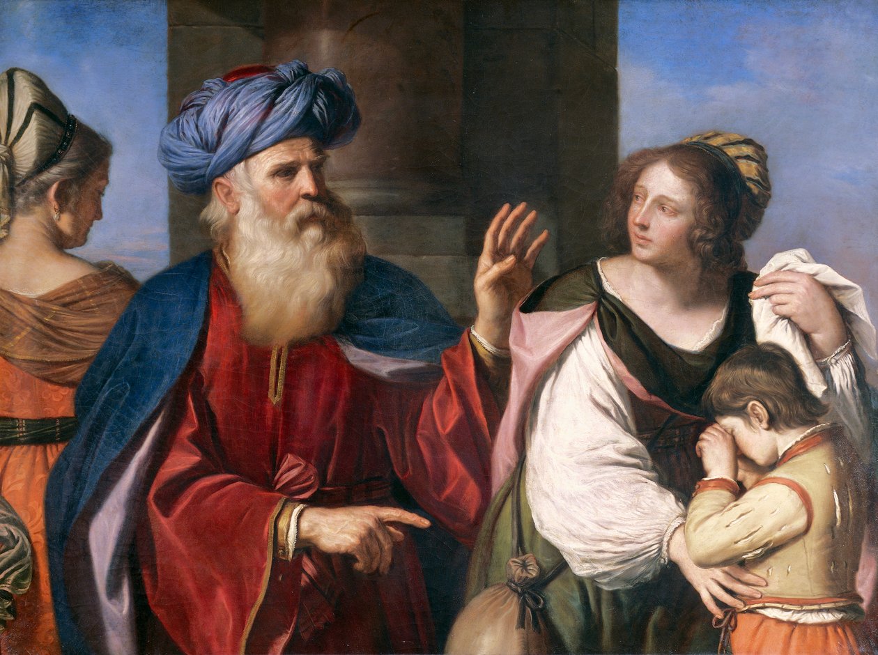 Abraham forviser Hagar af Guercino (1591-1666), olie på lærred af Guercino