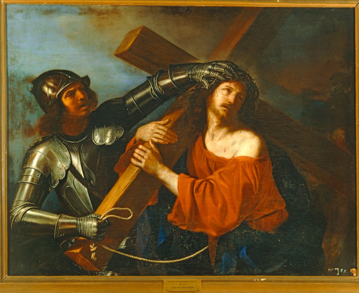 Kristus bærer korset. 10014554 ... af Guercino (1591-1666)
