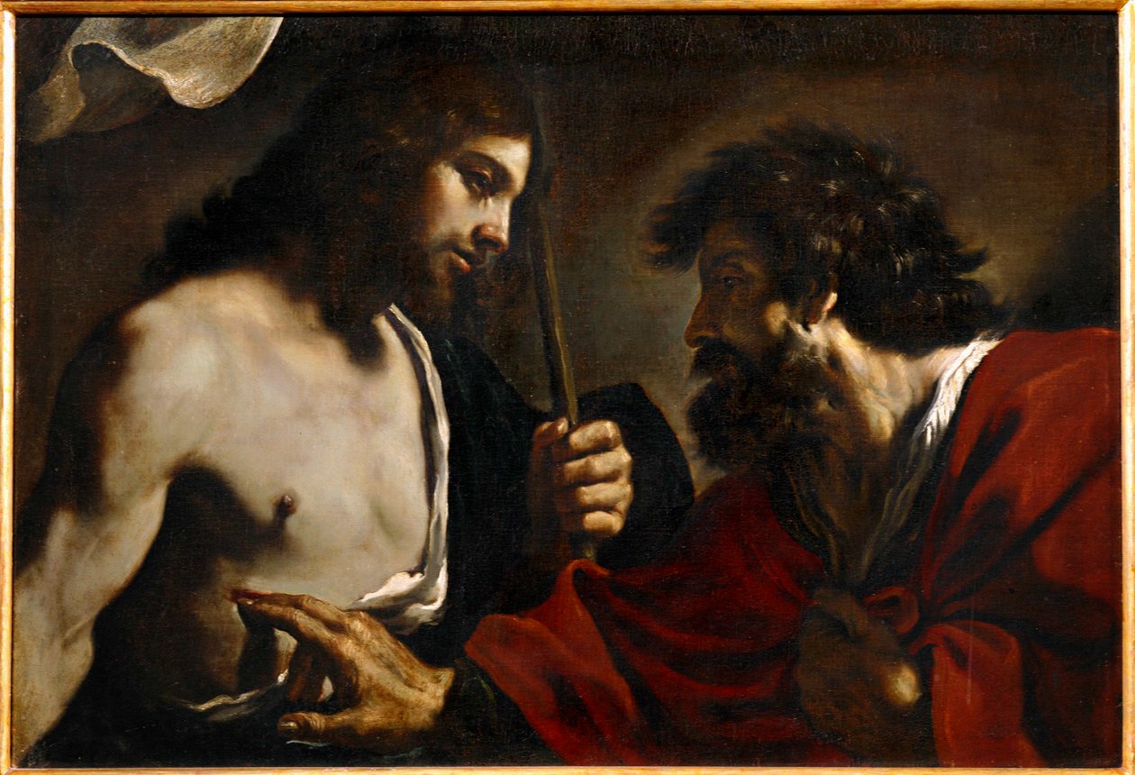 Tvivlende Thomas ... (maleri på lærred) af Guercino (1591-1666)