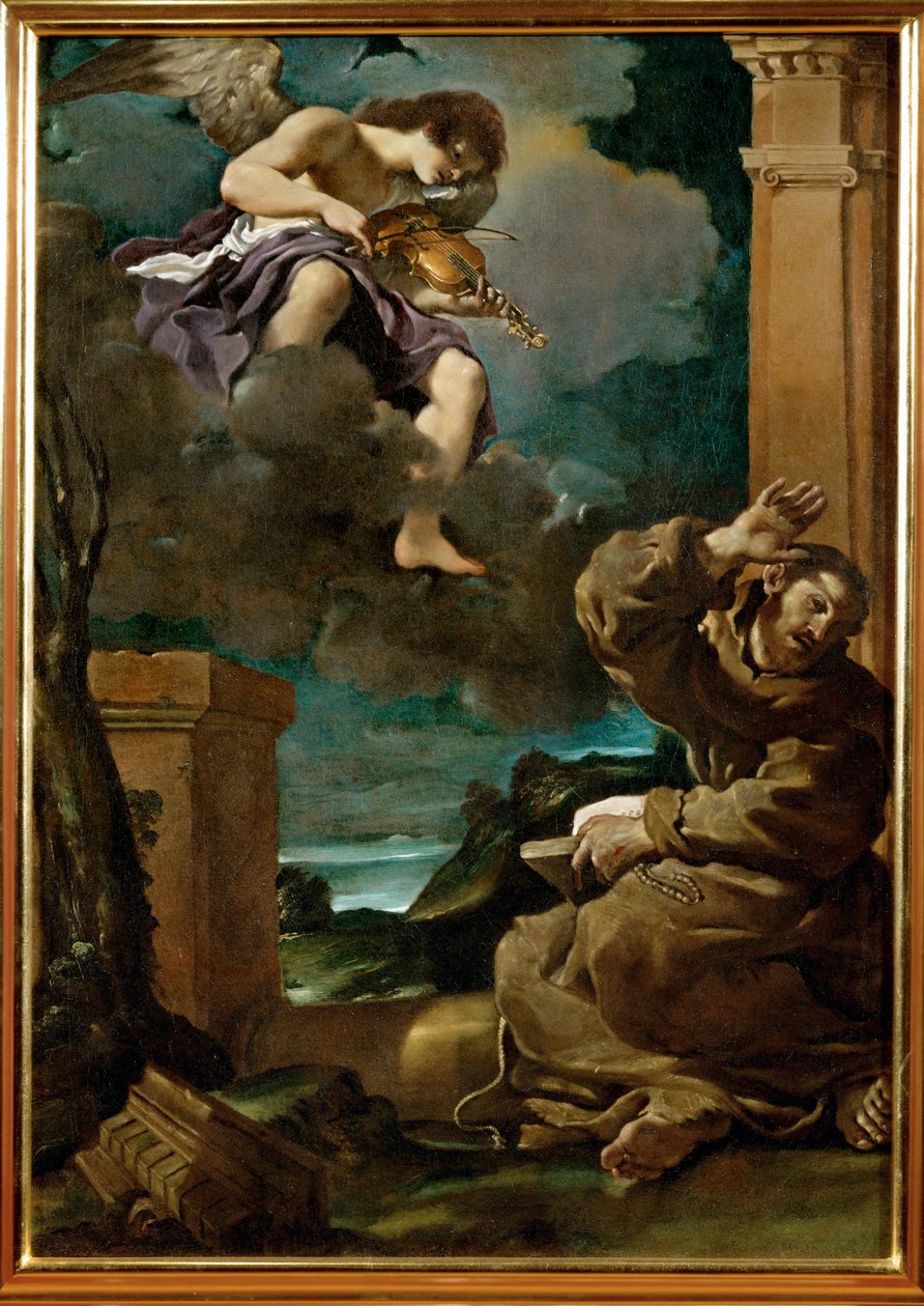 Den hellige Frans af Assissi i ekstase ... (maleri på lærred) af Guercino (1591-1666)