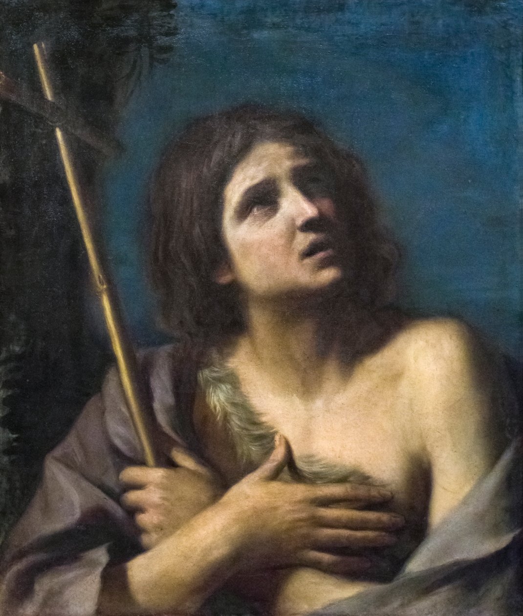 Sankt Johannes Døberen (olie på lærred) af Guercino (1591 1666)