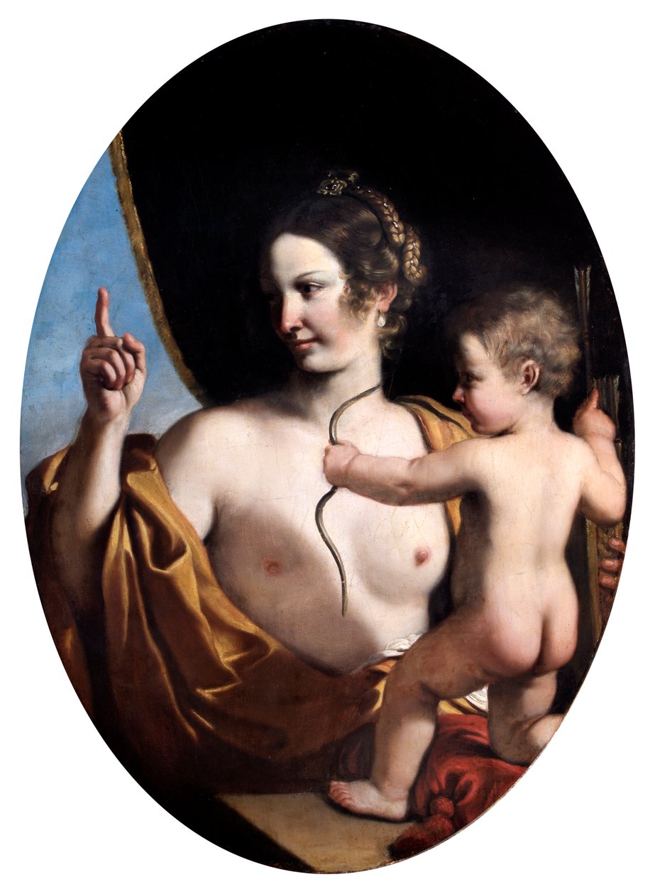 Venus og Amor af Guercino (1591 1666)