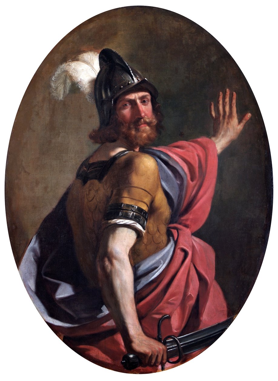 Mars som en kriger af Guercino (1591 1666)