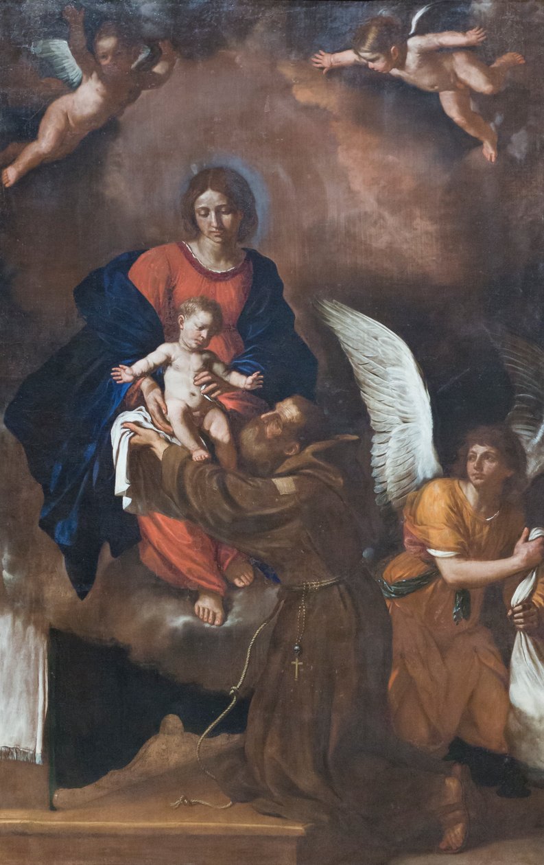 Vor Frue overrækker barnet til den salige Felice da Cantalice af Guercino (1591 1666)
