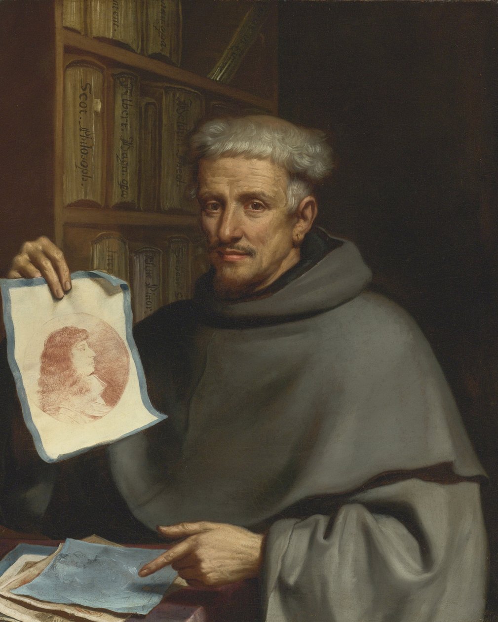 "Portræt af maleren Bonaventura Bisi" (Portræt af Fra Bonaventura Bisi (1601-1659) kaldet Il Pittorino) Maleri af Giovanni Francesco Barbieri dit Guercino eller Guerchin (1591-1666) Privatsamling fra 1600-tallet af Guercino