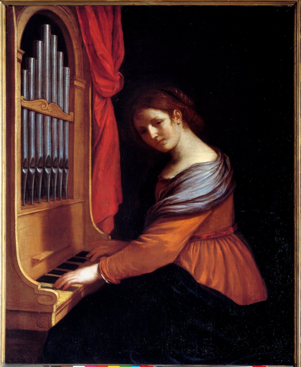 Sankt Cecilie. Maleri af Barbieri Giovanni Francesco dit Le Guerchin (1591-1666) af Guercino