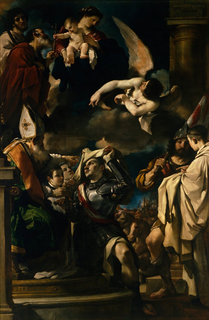 Sankt Vilhelm af Aquitaine modtager kappen af Guercino