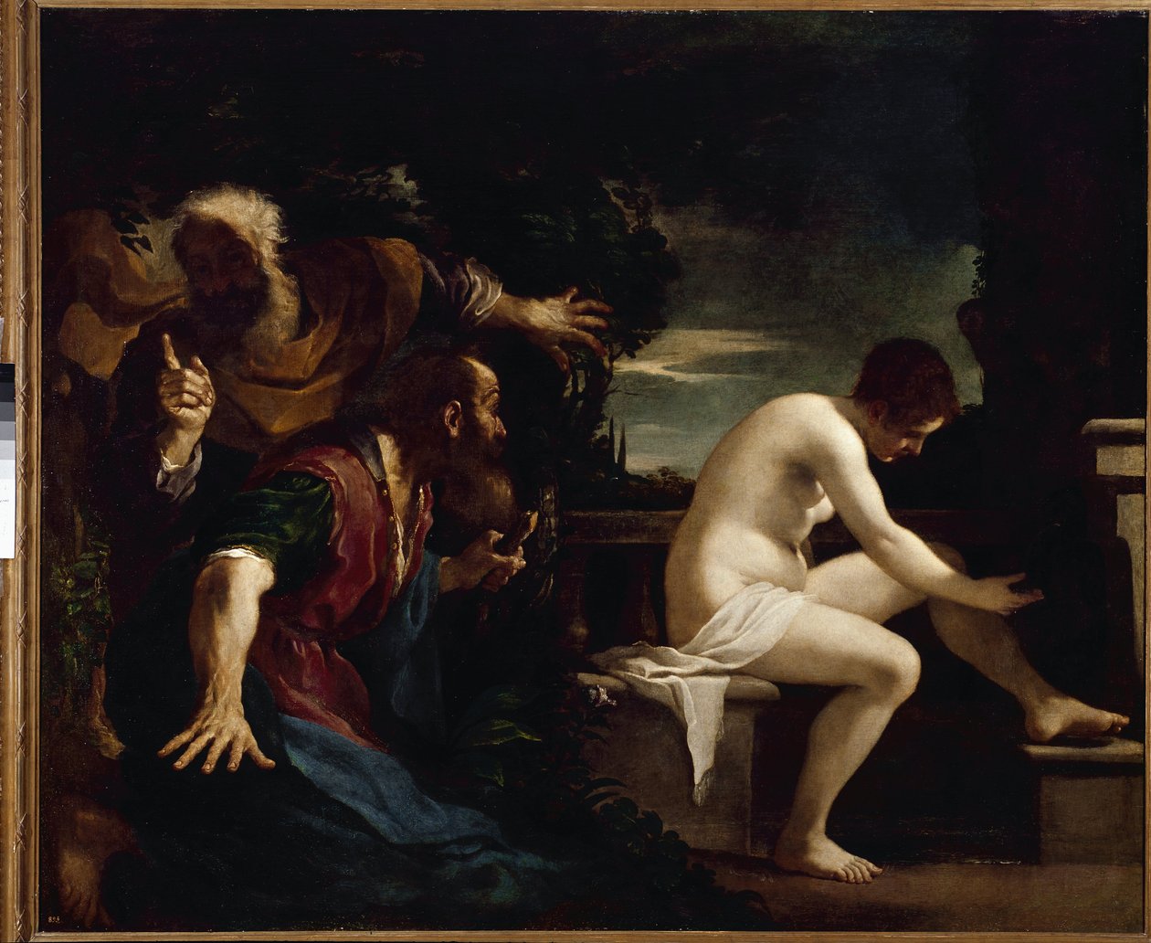 Suzanne og de ældste - olie på lærred af Guercino