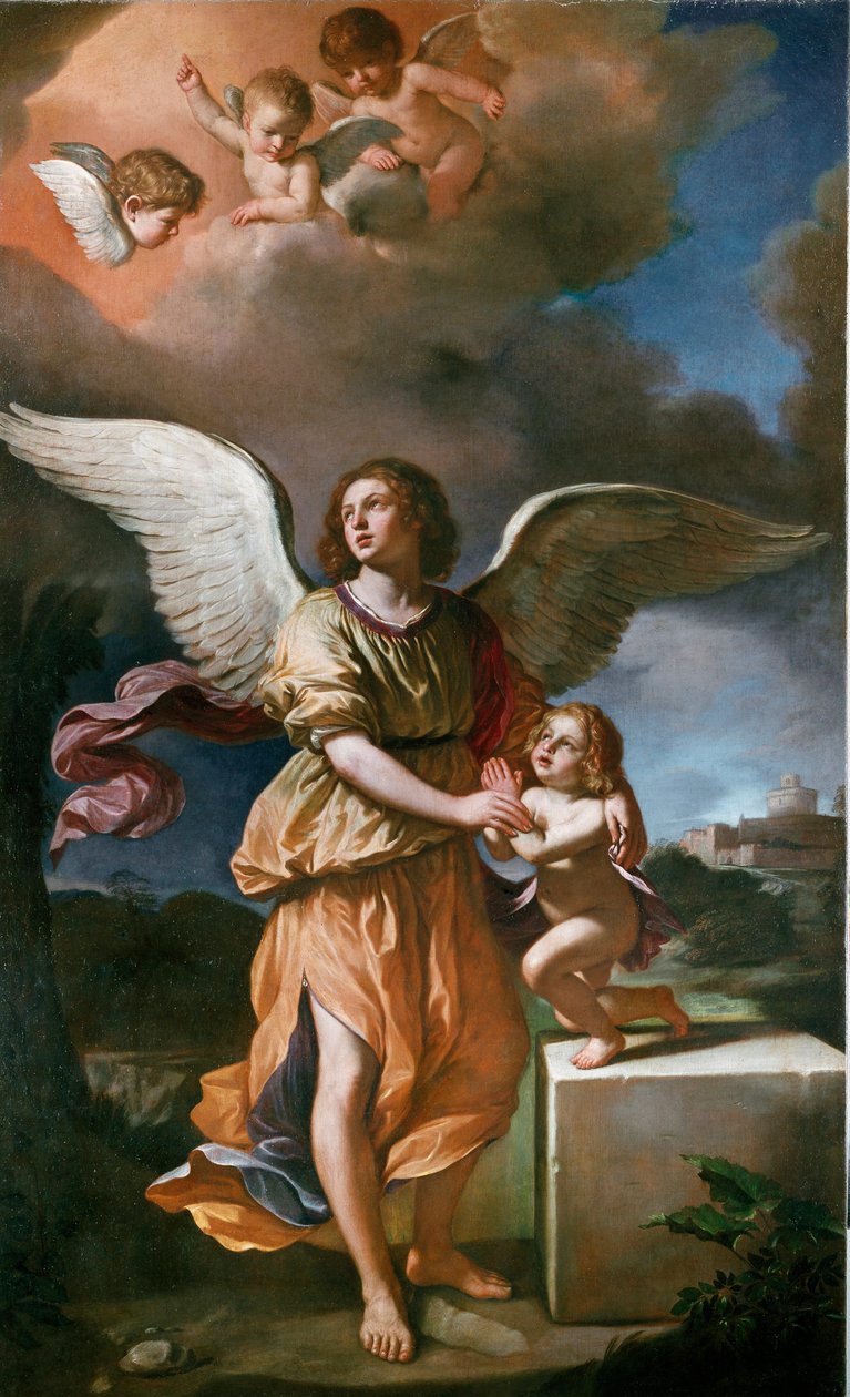 The Guardian Angel (olie på lærred af Guercino