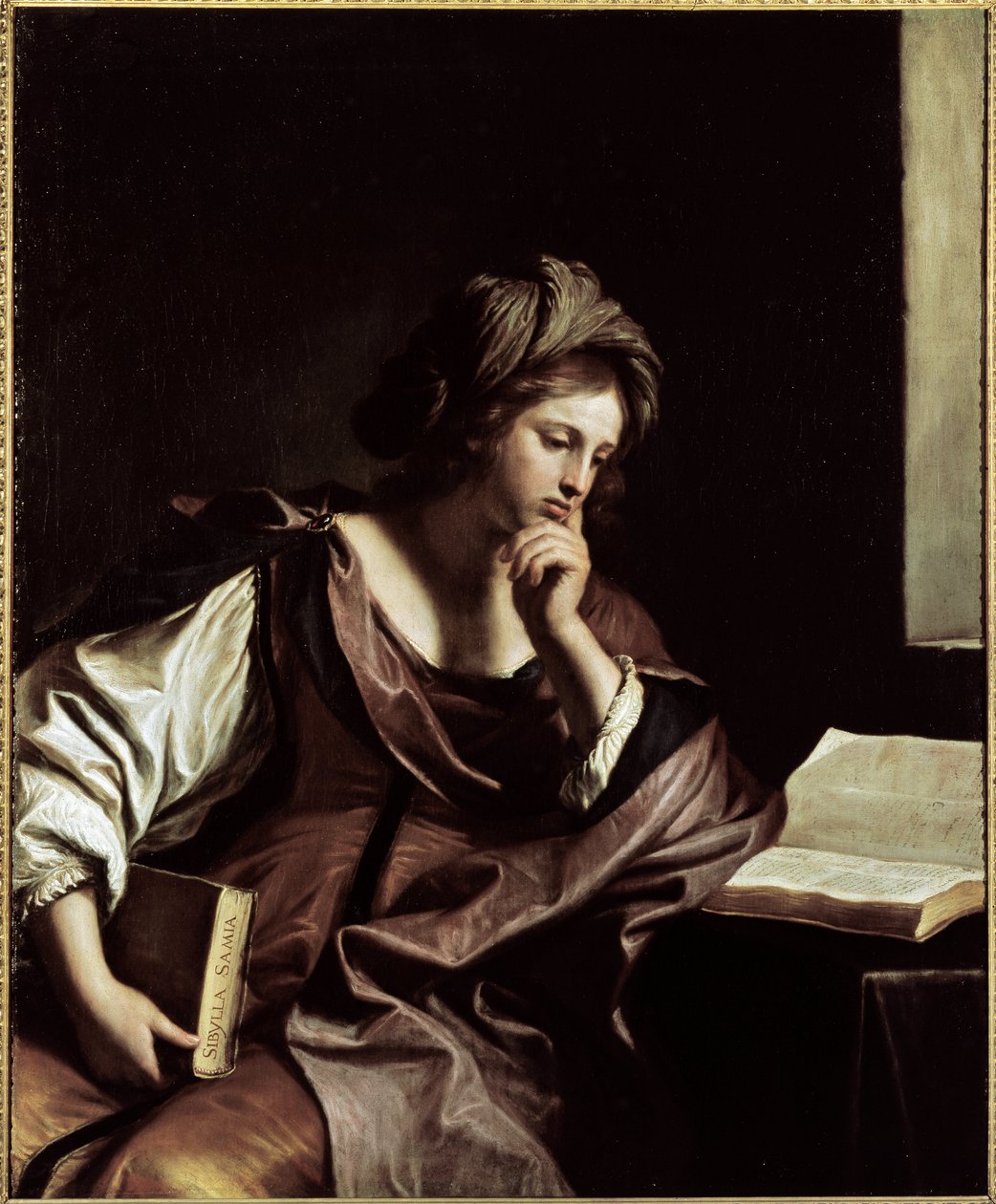 Den samiske sibylle (af Samos) - Olie på lærred af Guercino