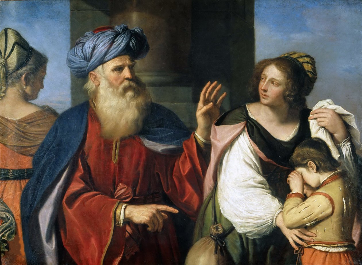 Abraham uddriver Hagar og Ismael, 1657. af Guercino