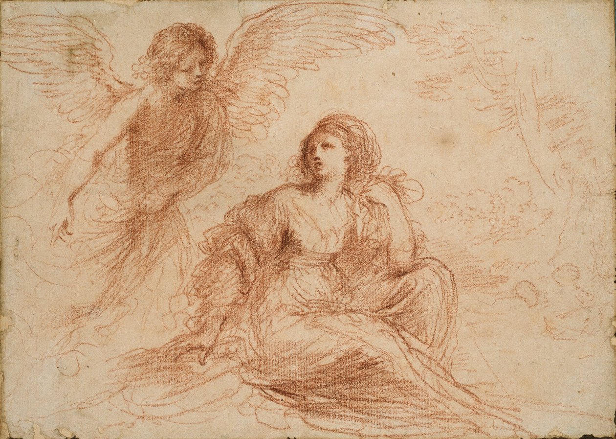 En engel viser sig for Hagar og Ismael, c1653 af Guercino