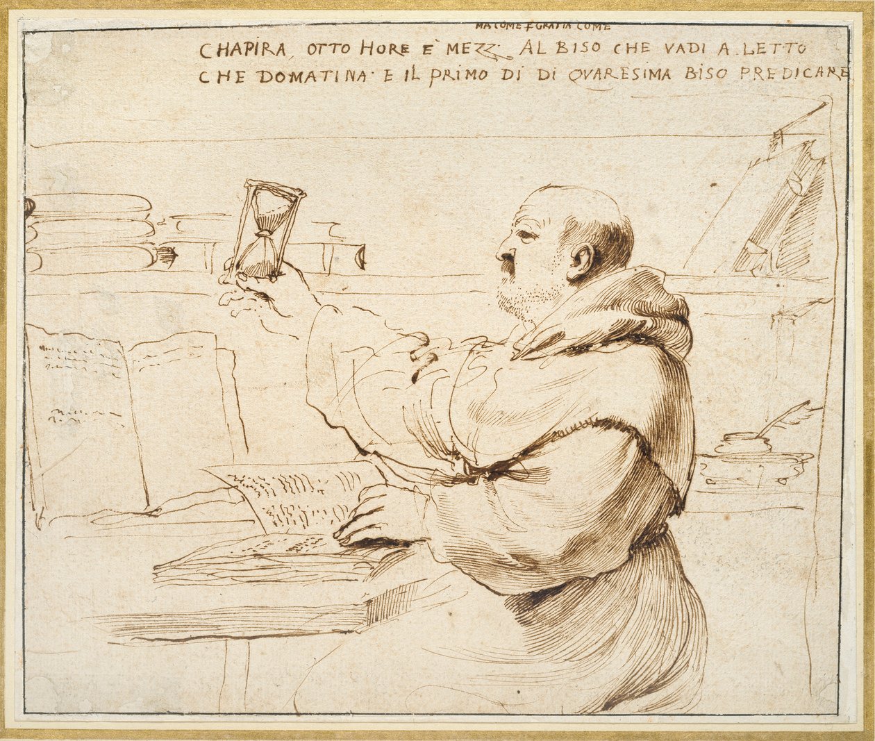 Karikatur af Fra Bonaventura Bisi, 1655-1659 af Guercino