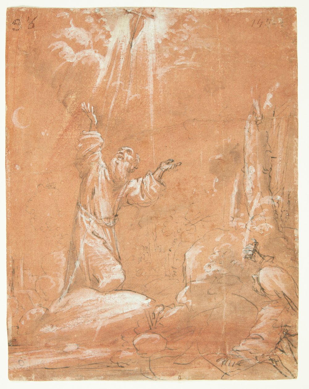 Den Hellige Frans af Assisi stigmatisation af Guercino
