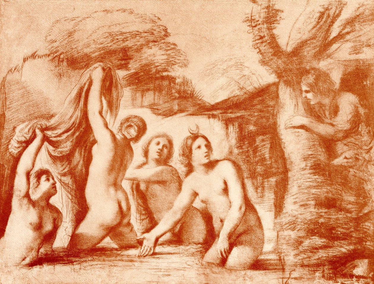 Diana og Actaeon af Guercino
