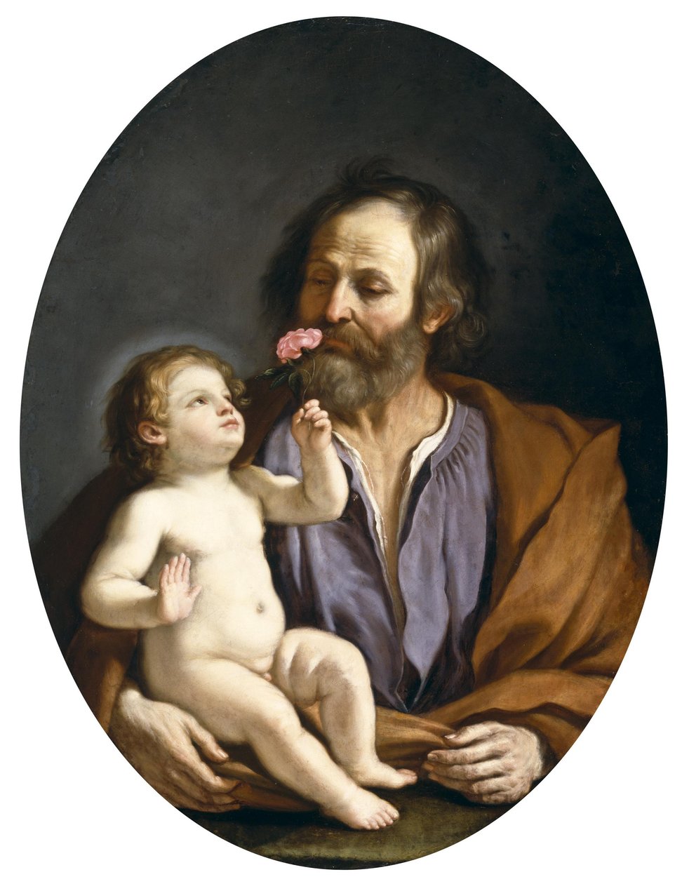 Guercino - Sankt Josef med Jesusbarnet, ca. 1637 af Guercino