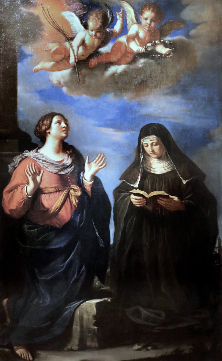 Guercino - De hellige Gertrude og Lucrezia. 1645 af Guercino