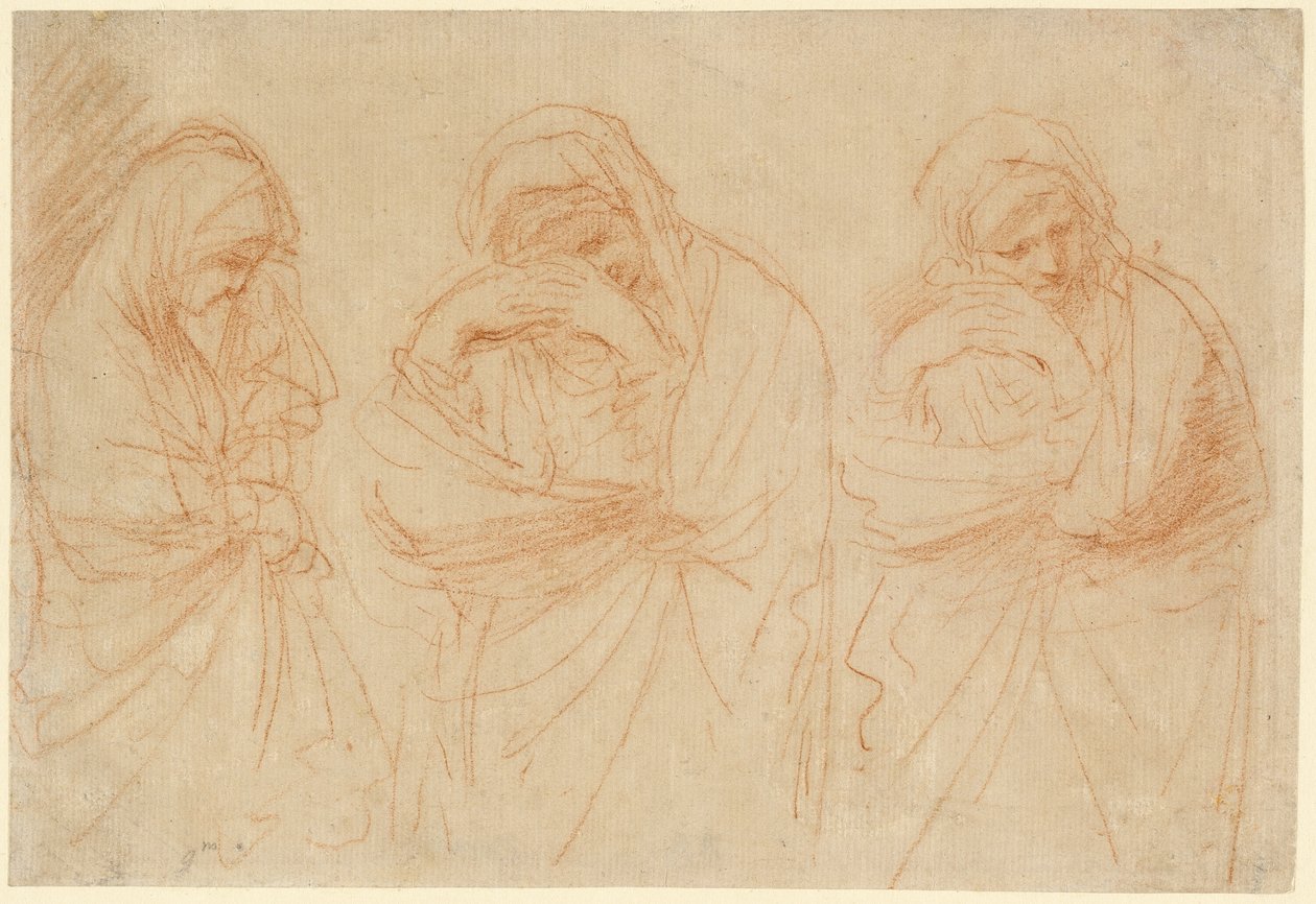 Madonna Mourning: Studier til Kristi gravlæggelse af Guercino
