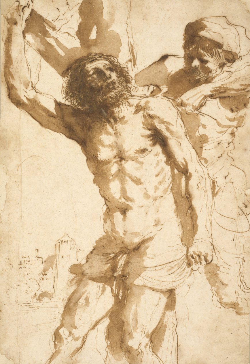 Studie til Sankt Bartholomews martyrium, 1635-36 af Guercino