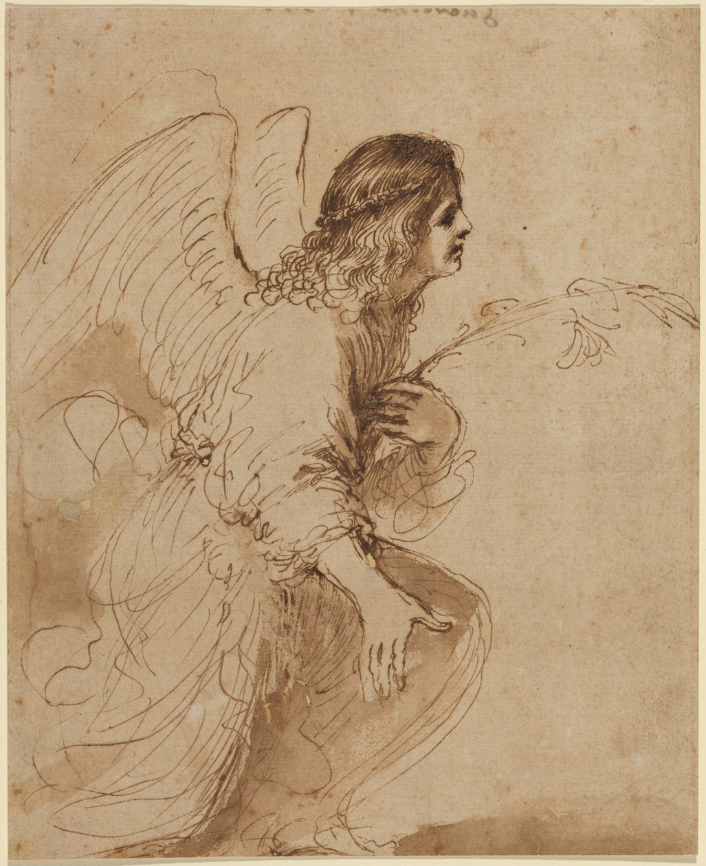 Bebudelsens engel af Guercino