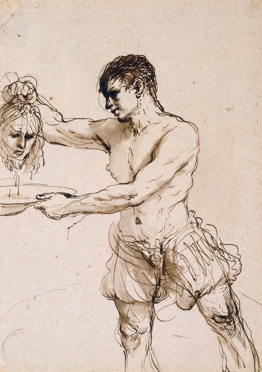Bøddelen holder hovedet af Johannes Døberen, c.1637 af Guercino