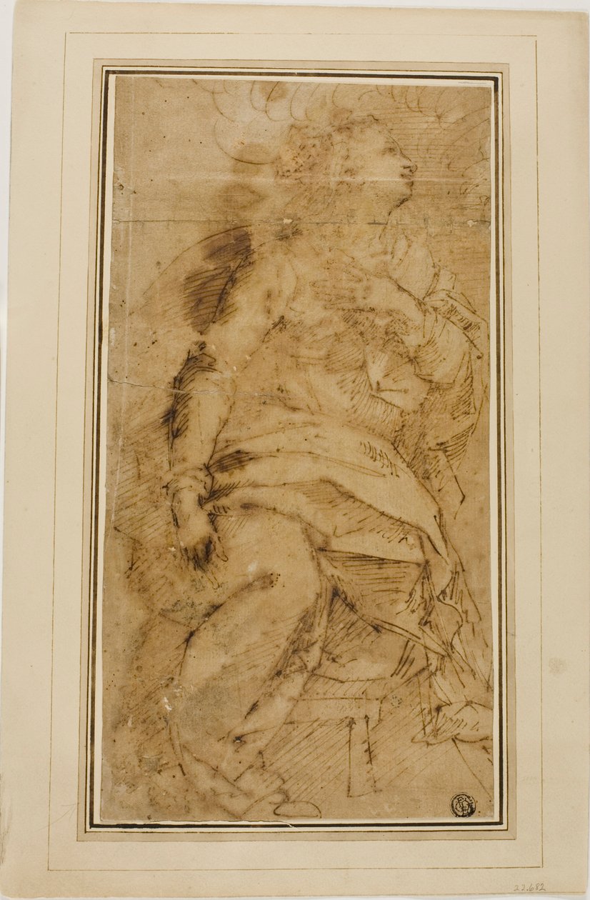 Draperet kvindefigur af Guglielmo Caccia