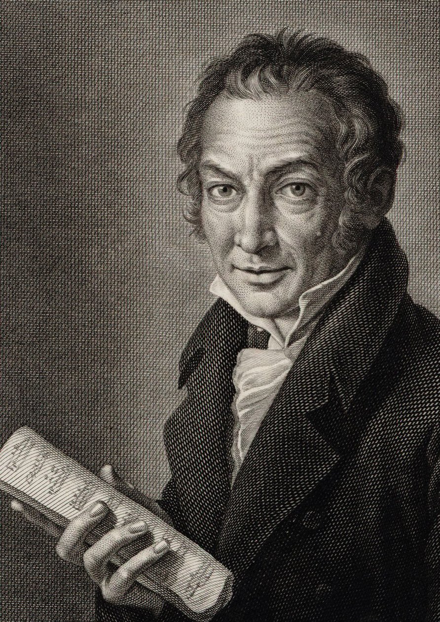 Portræt af komponisten Nicola Antonio Zingarelli 1752-1837, 1816. af Guglielmo Morghen