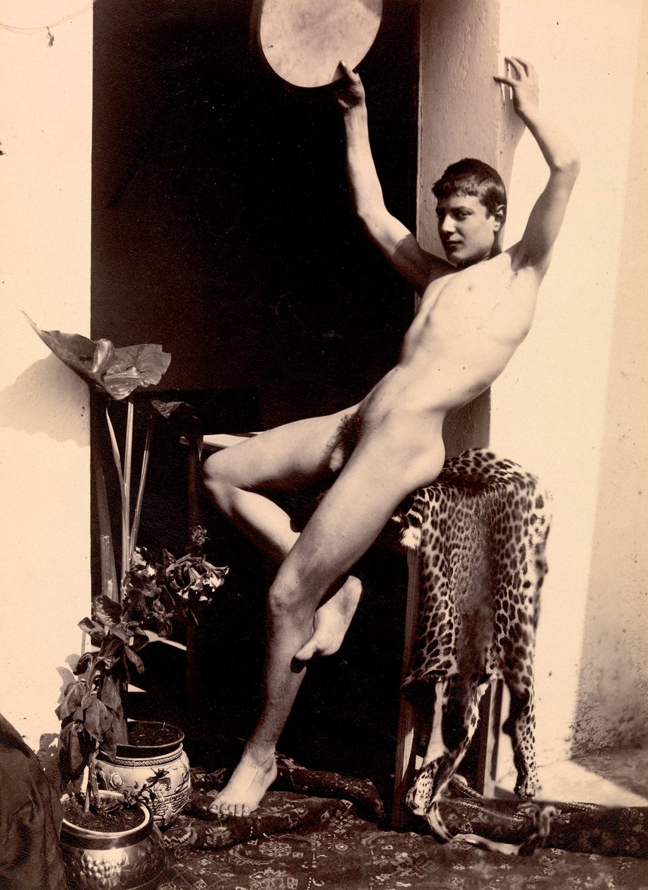 Portræt af en mandlig nøgen, ca. 1895 af Guglielmo Plüschow