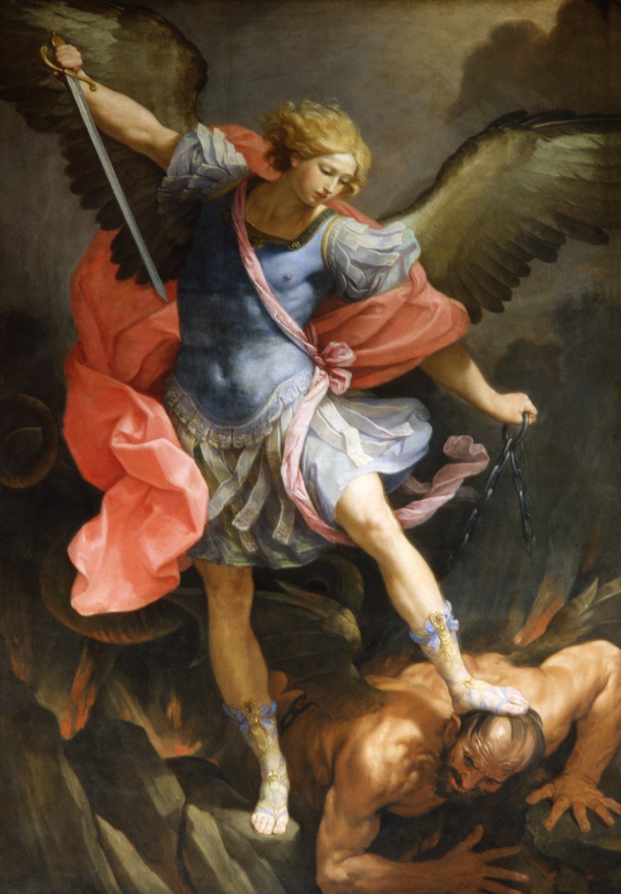 Ærkeenglen Michael besejrer Satan, ca. 1636 af Guido Reni