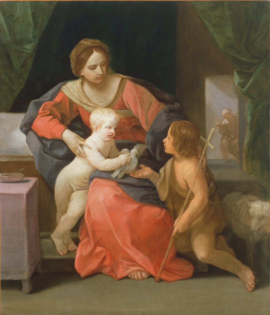 Madonna og barn med Johannes Døberen, 1640-1642 af Guido Reni