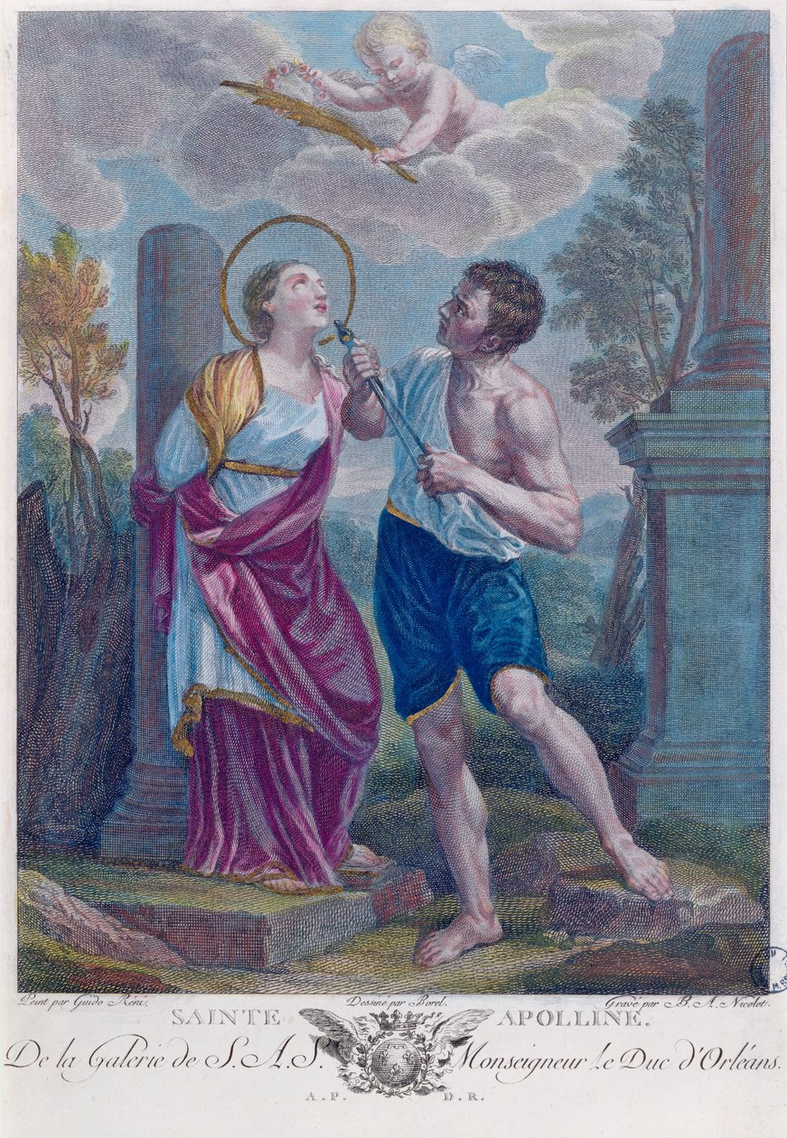 St. Apollonia (farvegravering) af Guido Reni