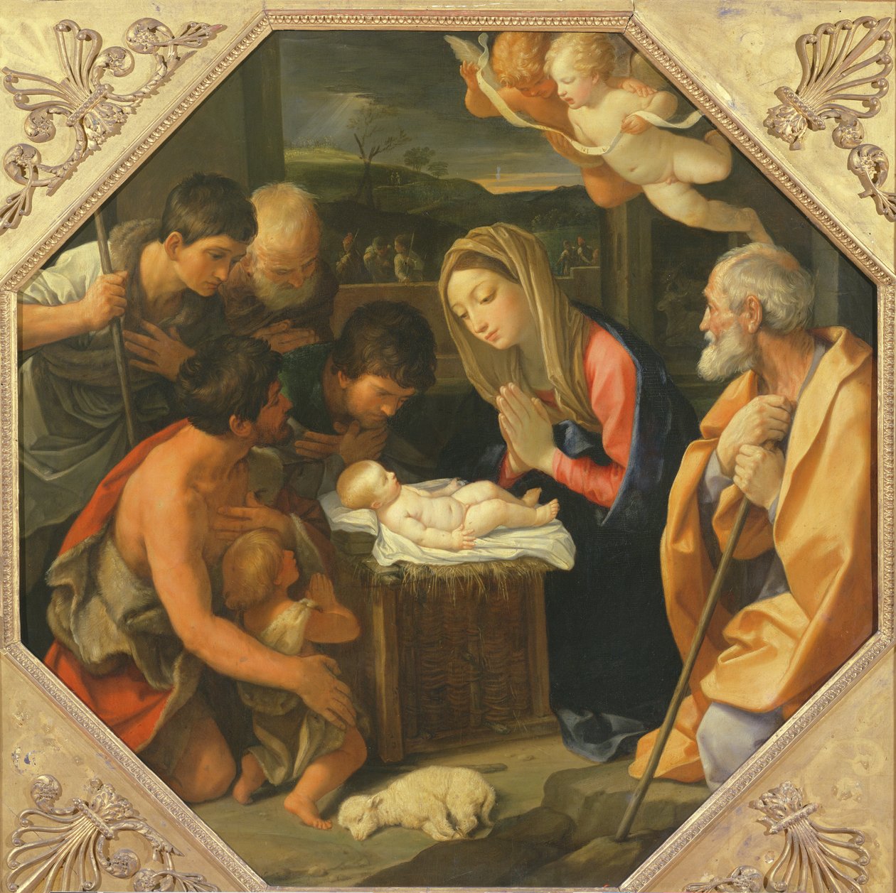 Hyrdernes tilbedelse, c.1640-42 af Guido Reni