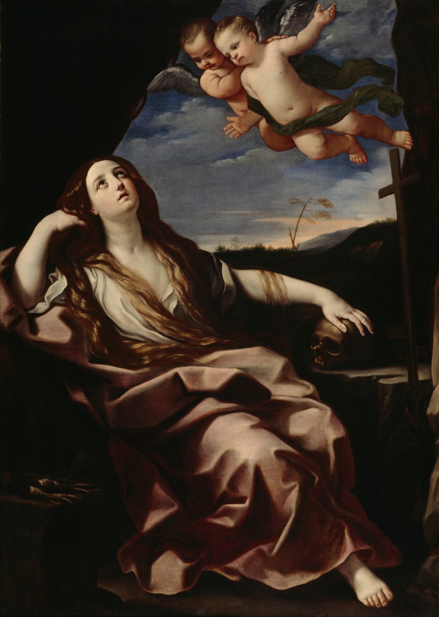 St. Mary Magdalen (olie på lærred) af Guido (follower of) Reni