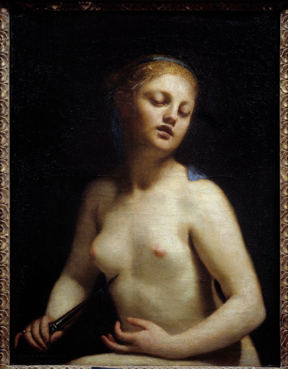 Lucrece døde Lucrece (Lucrezia, Lucretia, romersk dame) var offer for vold af sin fætter Sextus Tarquin, søn af Tarquin den Superb. Lucrece sendte bud efter sin far og mand (Collatinus) og ankom med Lucius Junius Brutus, fætter til Lucius T. af Guido Cagnacci