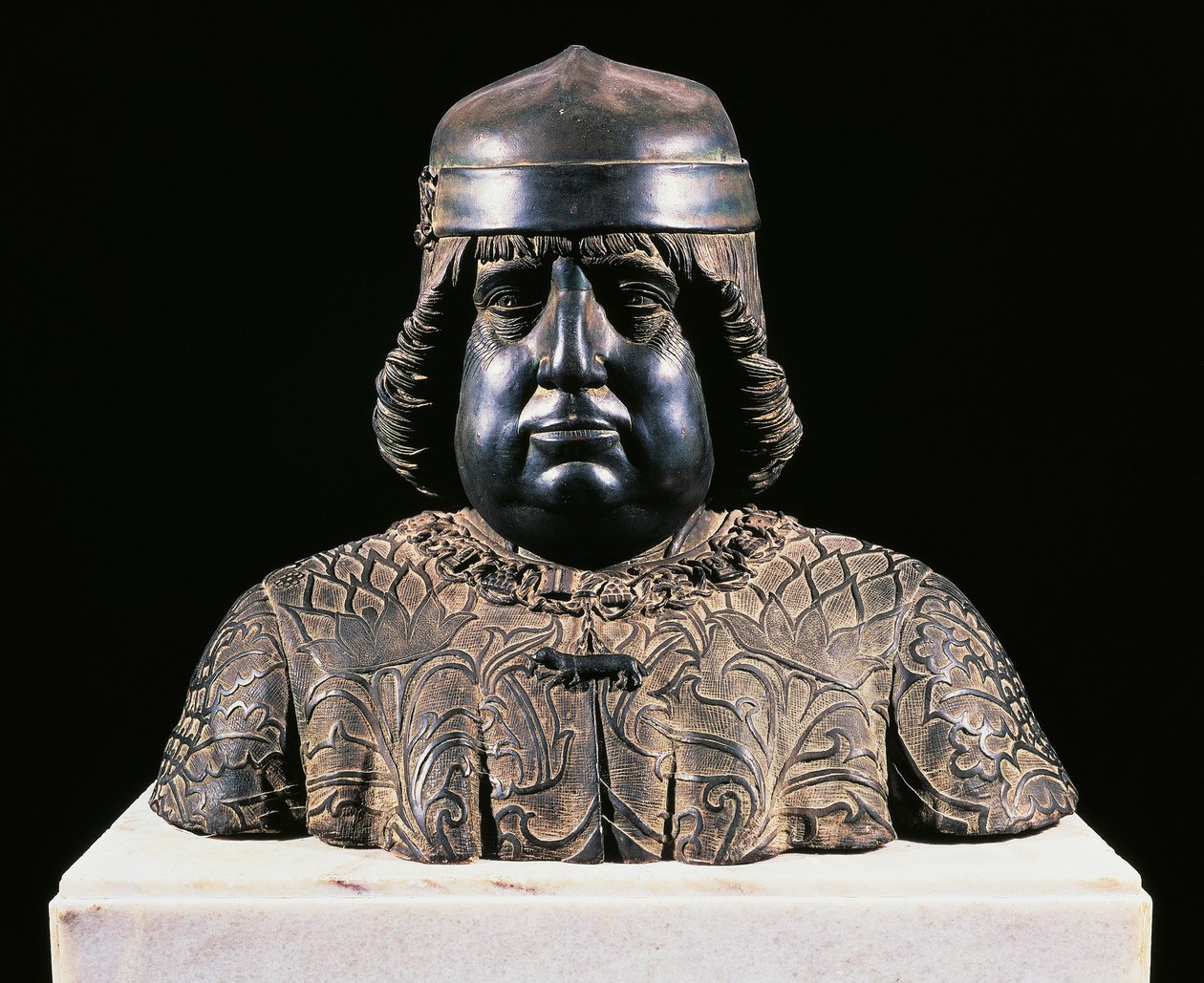 Buste af Alfonso af Aragon, ca. 1490, af Guido Mazzoni (ca. 1450-1518), bronzeskulptur, højde 42 cm, Italien af Guido Mazzoni