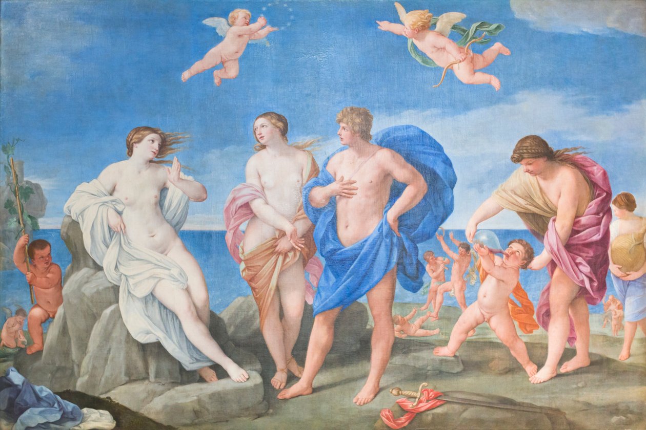 Ariadne og Bacchus (olie på lærred) af Guido Reni