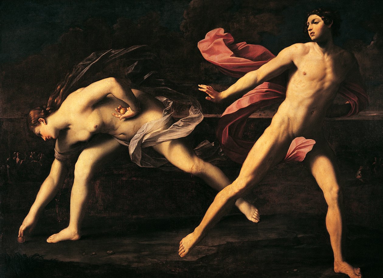 Atalanta og Hippomenes af Guido Reni (1575-1642), olie på lærred af Guido Reni