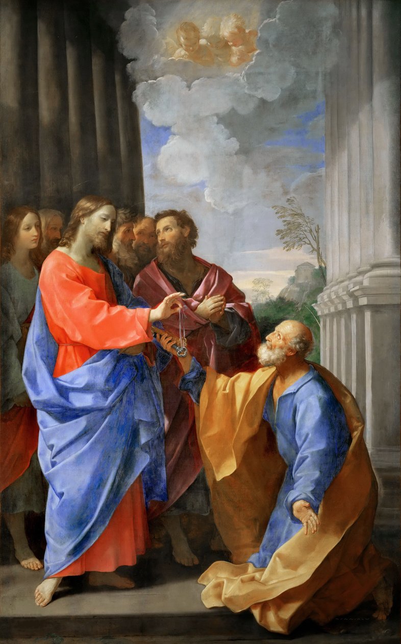 Kristus giver nøglerne til Sankt Peter, ca. 1620. af Guido Reni