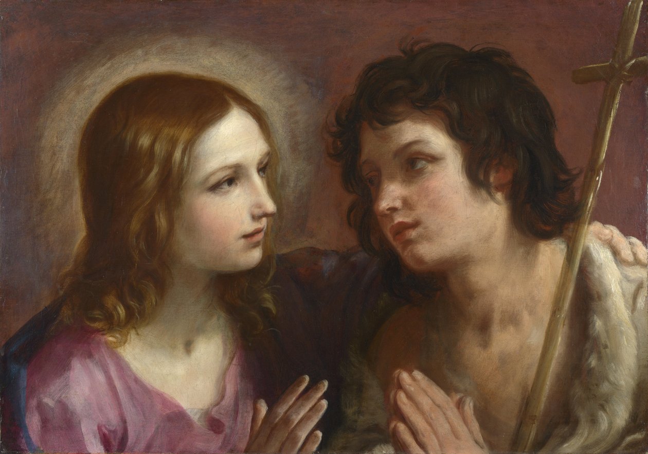 Kristus omfavner Johannes Døberen, ca. 1640 af Guido Reni